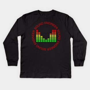 sound engineer audio engineering equalizer logo Kids Long Sleeve T-Shirt